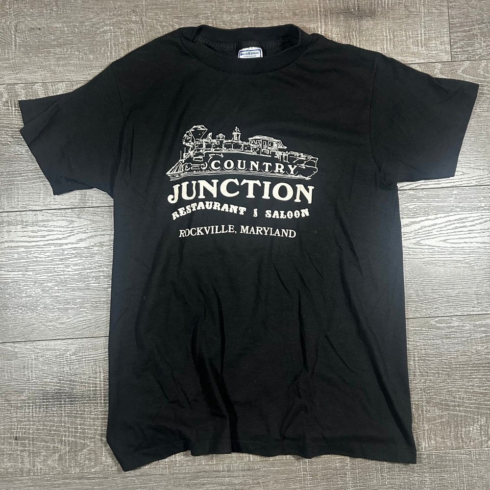 Vintage Country Junction Restaurant Maryland T-Shirt Mens Large Black 50/50 USA‎